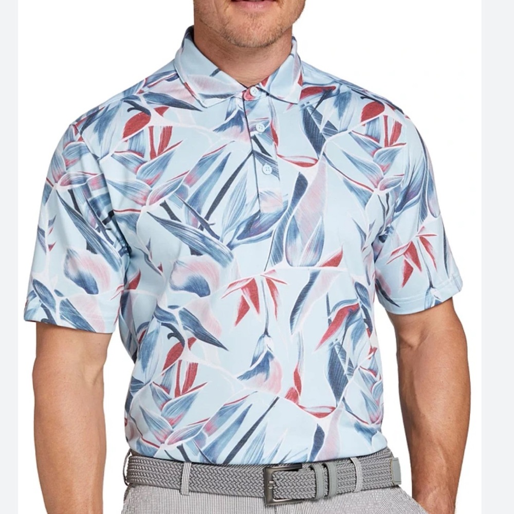 NEW Walter Hagen Polo Men’s floral all over bird size: L